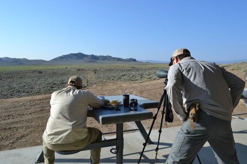 Serious long-range shooting (here, shooting at steel one mile out) requires serious equipment.