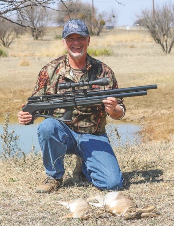 A .25 caliber PCP air rifle is suitable for small to medium game out to 100 yards.